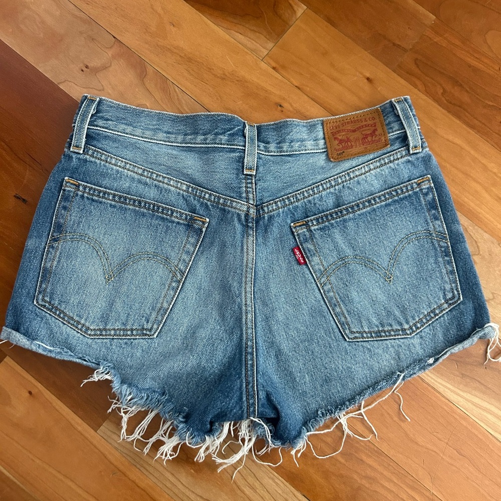 Levi 501 denim cut off shorts